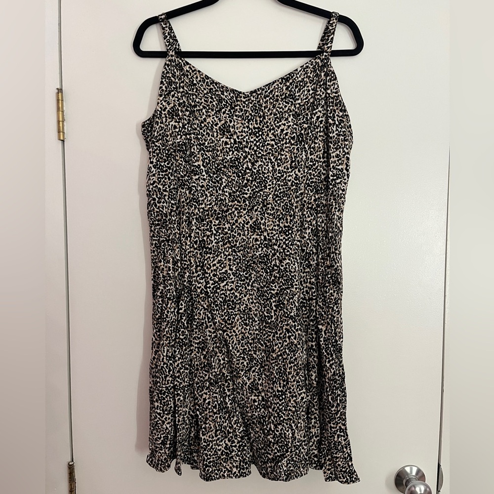 Old Navy Black and Tan Animal Print Mini Dress